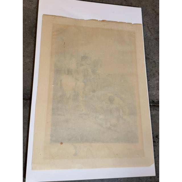Antique Etching by French Artist Louis Monziès After Eugene Fromentin - Orientalist Falconry Equestrian For Sale - Image 12 of 17