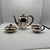 Elegant, small three-piece Bauhaus mocha set from Heilbronn, Germany, circa 1930. Stamped Grininger / Heilbronn....