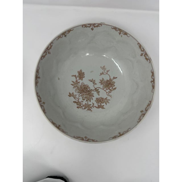 Chinese Export Lotus Punch Bowl Circa 1750 For Sale - Image 4 of 6