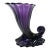 Antique Amethyst Glass Cornucopia Vase Rococo Revival For Sale