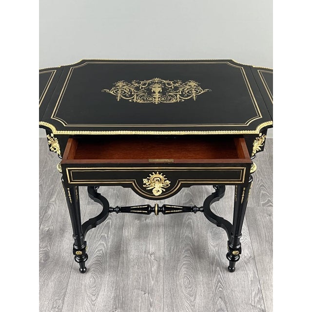 19th Century Napoleon III Drop-Leaf Coffee Table For Sale - Image 11 of 13