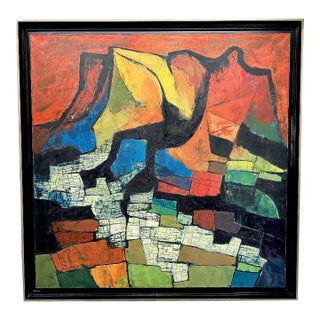 1970s Oswaldo Guayasamin Original Painting on Canvas For Sale