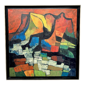 1970s Oswaldo Guayasamin Original Painting on Canvas