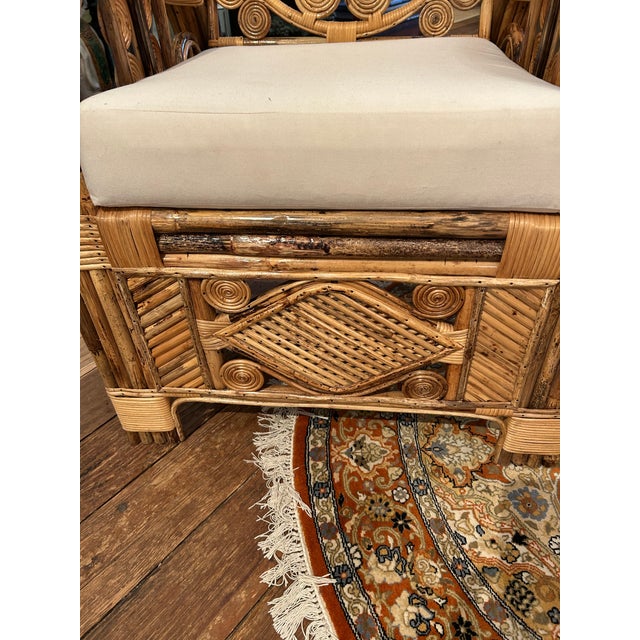 Large Lacquered Rattan & Bamboo Club Chairs -a Pair For Sale - Image 13 of 13