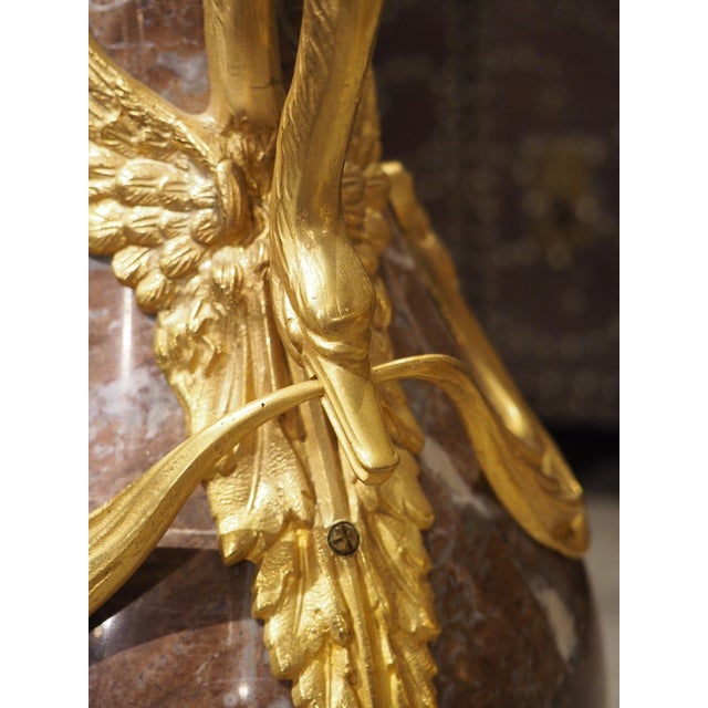 Pair of Circa 1885 Louis XVI Style French Gilt Bronze Mounted Marble Cassolettes For Sale - Image 18 of 18