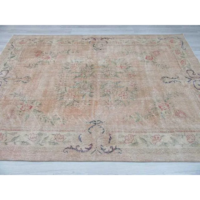 Vintage Turkish Distressed Rug- 7′5″ × 10′4″ For Sale - Image 4 of 6