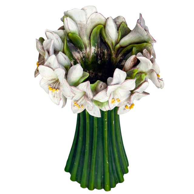 2000 - 2009 Vintage Amarillis Resin Flower Vase For Sale - Image 5 of 9