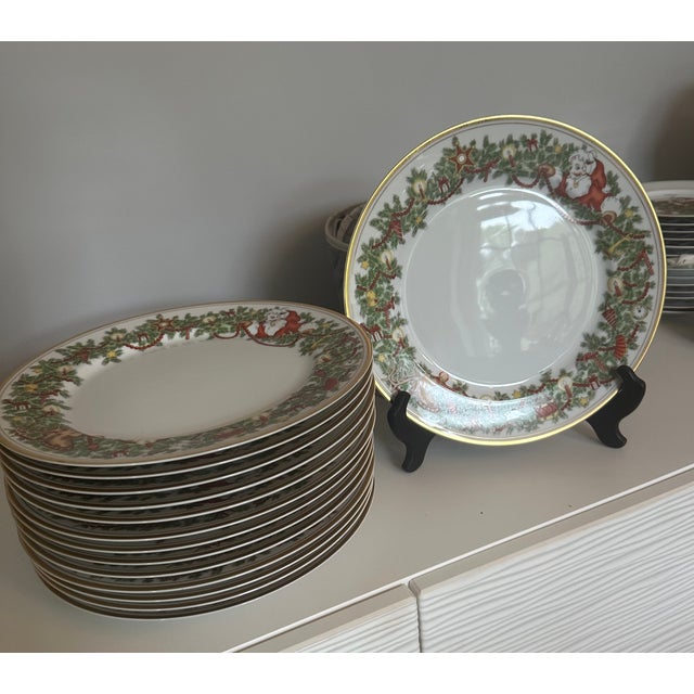 Ceramic Fitz and Floyd. St.Nicolas Dinnerware Service for 14- 79 Pieces. 1970's For Sale - Image 7 of 17