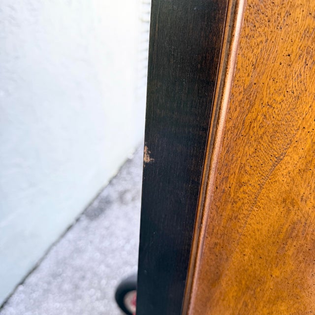 Vintage Chinoiserie Burlwood and Black Armoire With Brass Accents by Century Furniture For Sale - Image 10 of 12