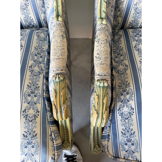 1970s Pair of French Louis XVI Style Carved Wood Armchairs For Sale - Image 13 of 18