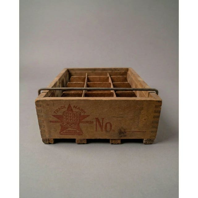 Wood Antique Star Egg Carrier Crate For Sale - Image 7 of 8