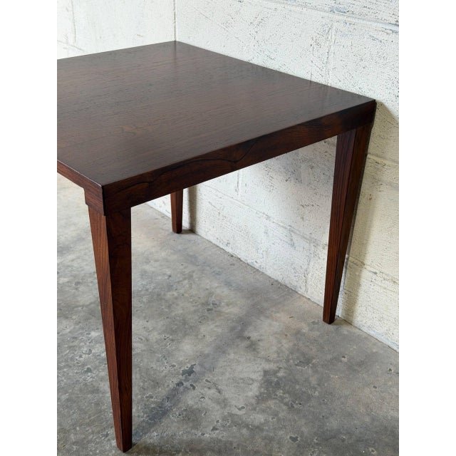 Minimalist Rosewood Square Side Table With Tapered Legs Vintage Mid-Century Modern 1960s For Sale - Image 10 of 10