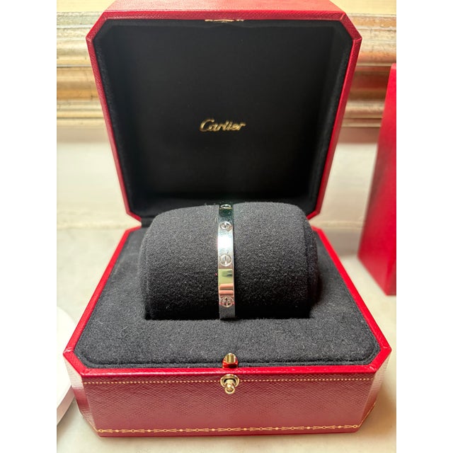 Cartier 18ct White Gold Love Cuff Bracelet 27.7g For Sale - Image 10 of 14