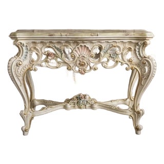 1960s Italian Rococo Console Table Baroque Revival For Sale