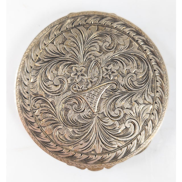 Early 20th Century Italian .800 Silver and Blue Enamel Makeup Compact Box For Sale - Image 12 of 12