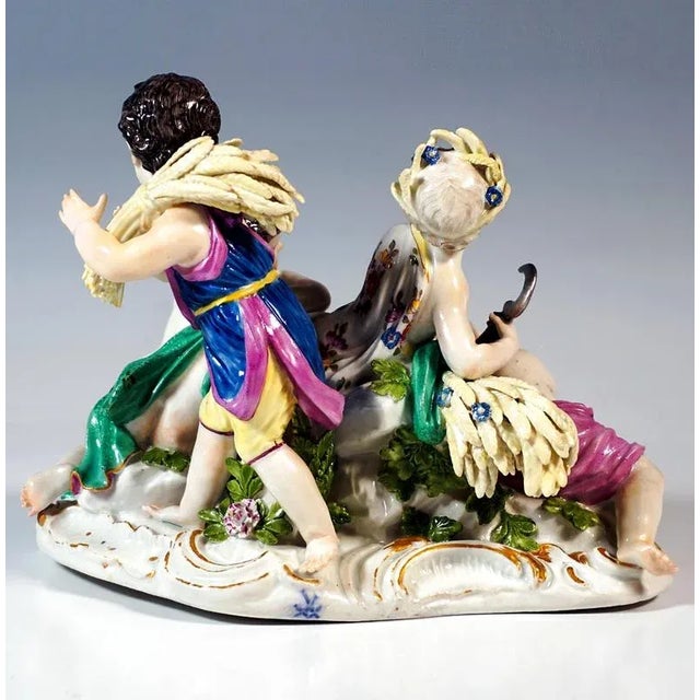 Rococo Cupid Group by J.J. Kaendler for Meissen, 1760 For Sale - Image 3 of 9