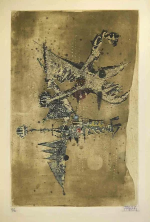 Johnny Friedlander, L'Oiseau Bleu, Etching, 1963