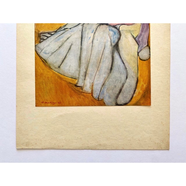 Paper Henri Matisse Vintage 1946 First Edition Fine Art Lithograph Print " Jeune Feme a La Pelisse " 1944 For Sale - Image 7 of 12