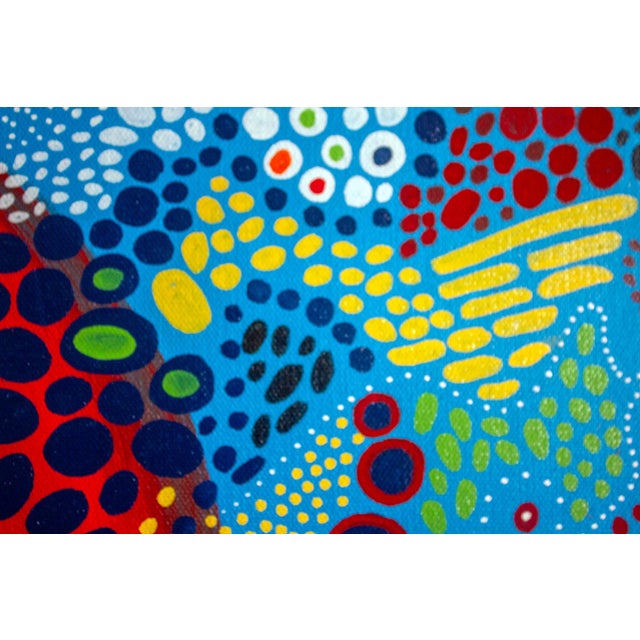 “Bubbles Dance” by Nathalie Gribinski – Vibrant Contemporary Abstract Pointillist Painting (Acrylics & Oil Markers on Canvas) For Sale - Image 9 of 9