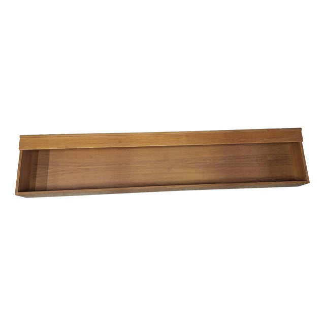 Long Danish Floating Teak Sideboard with Lights, 1960s For Sale