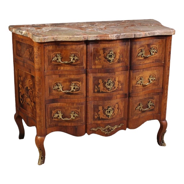 20th Century Louis XV French Inlaid Chest of Drawers, 1930 For Sale