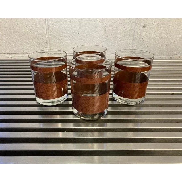 Vintage Mid Century Double Old Fashioned Glasses 4 cool vintage double old-fashioned bar glasses. Perfect condition. Great...