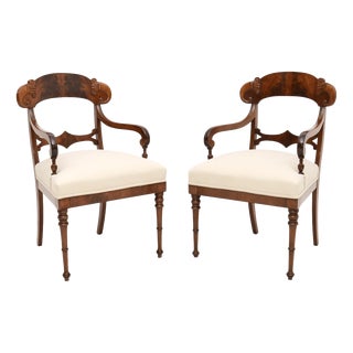 Antique Swedish Armchairs, 1850s, Set of 2 For Sale