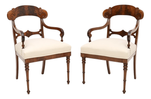 Antique Swedish Armchairs, 1850s, Set of 2