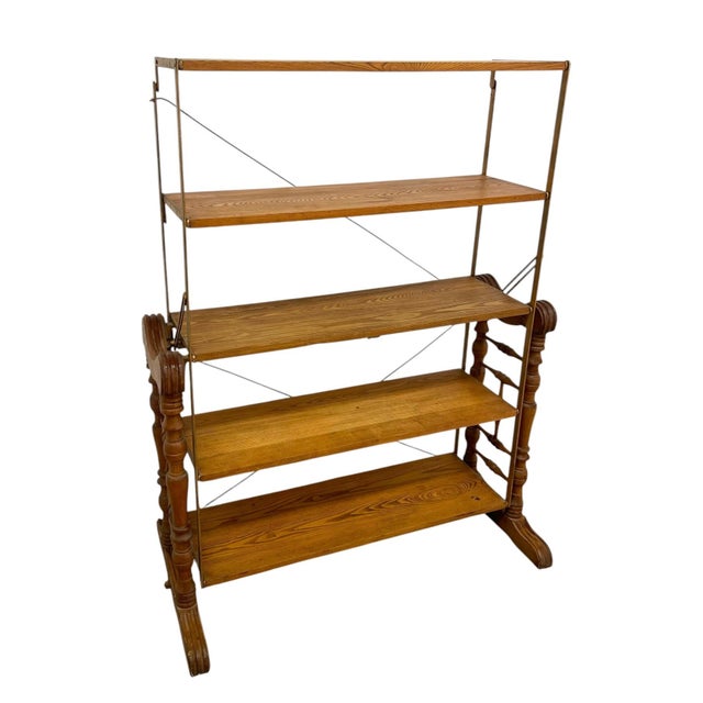 Antique Combination Table Co Folding Convertible Table Bookcase Patented 1893 Victorian Adjustable Shelving Unit. For Sale - Image 4 of 11