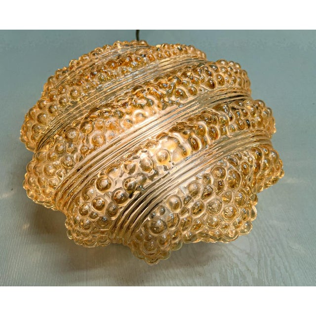 Tan Amber Bubble Glass Flush Mount in the style of Helena Tynell, 1960s For Sale - Image 8 of 15