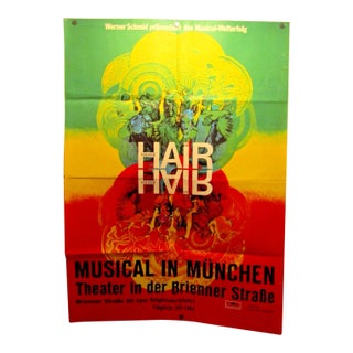 Hair Musical in Munchen Poster Theater in Der Brienner Strasse For Sale