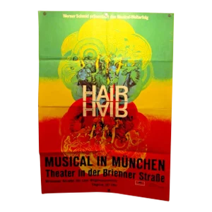Hair Musical in Munchen Poster Theater in Der Brienner Strasse