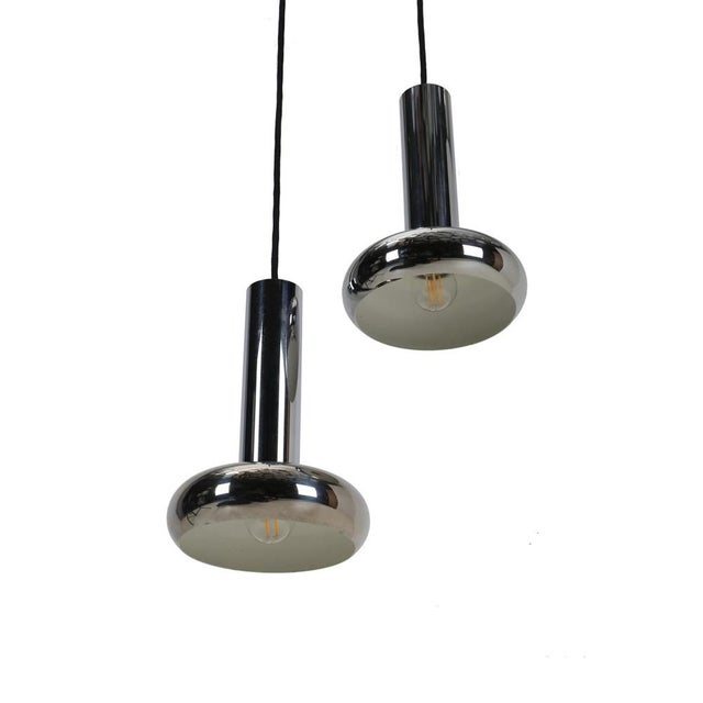 German Space Age Chrome Hanging Lamps, 1960s, Set of 2 For Sale - Image 6 of 13