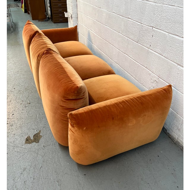Burnt Orange Mid-Century Modern Three Seater Marenco Sofa by Mario Marenco for Arflex For Sale - Image 8 of 15