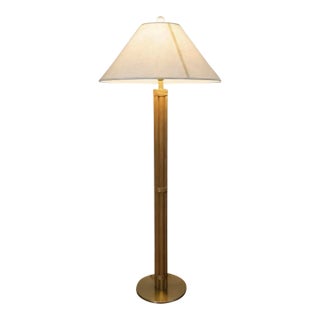 Vintage Bamboo Brass Floor Lamp 5ft For Sale