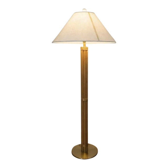 Vintage Bamboo Brass Floor Lamp 5ft For Sale