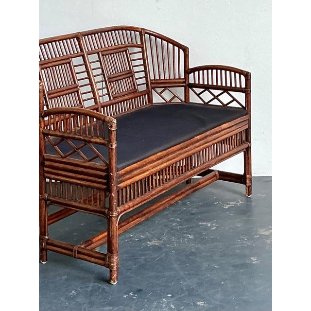 2020s Vintage Brighton Pavillon Rattan Settee For Sale - Image 5 of 12