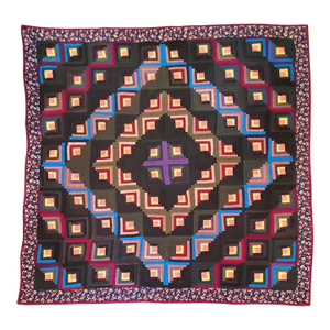 19thc Wool Flannel Log Cabin Quilt