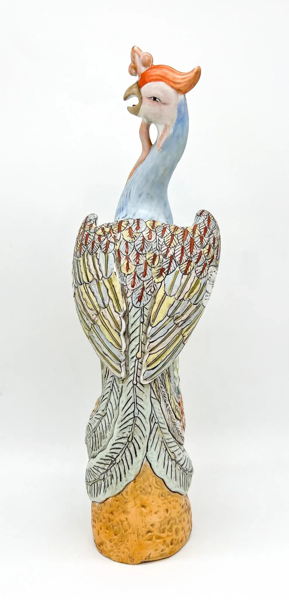 鳥の絵、中国彫アンティーク Vintage Chinese Export Hand-Painted Porcelain Phoenix Bird