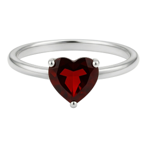925 Silver Heart Shape Garnet Ring January Birthstone Ring Us 7