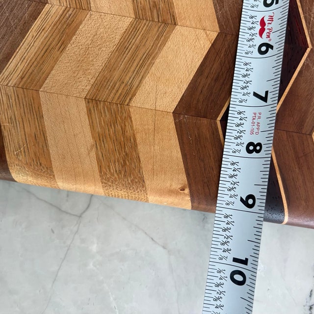 Exotic Wood Chevron Cutting Board by David Levy For Sale - Image 4 of 8