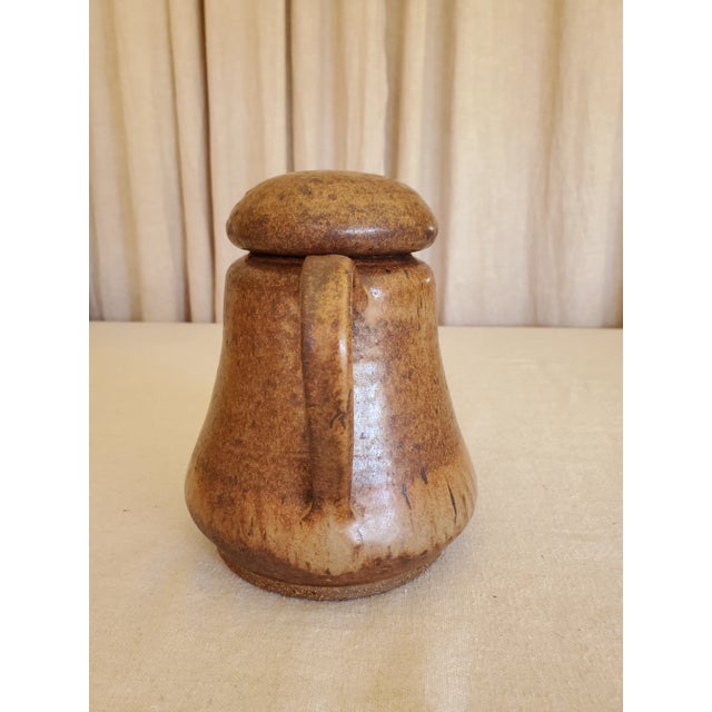 Mid 20th Century Mid 20th Century Studio Pottery Brown Ceramic Tea Pot For Sale - Image 5 of 9