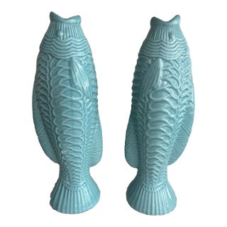 Koi Fish Shaped Vase, Pair For Sale