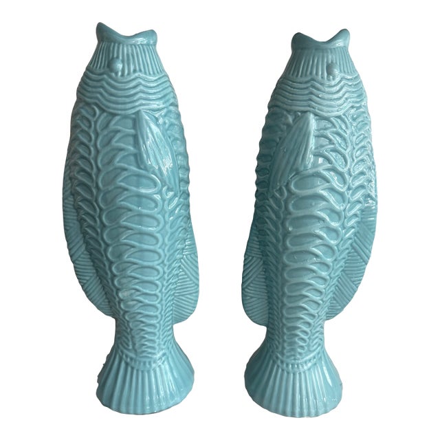 Koi Fish Shaped Vase, Pair For Sale