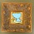 Acrylic on cradled wood panel, framed in a 10 x 10 x 2 deep profile, heavyweight, ornate gold carved wood frame. Back...