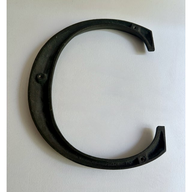 Antique Bronze Letter "C" Hanging Wall Signage For Sale - Image 16 of 16
