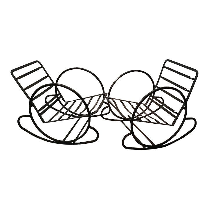 1930s American Art Deco Streamlined Tubular Steel “Hoop” Rocking Chair ...