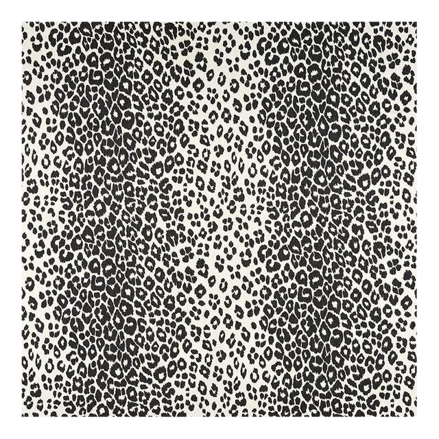 Schumacher Iconic Leopard Fabric in Graphite For Sale