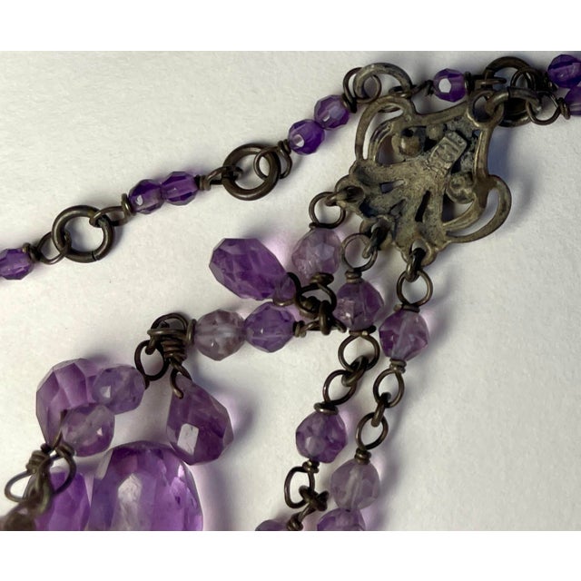 Ralph Lauren Faceted Amethyst and Sterling Silver 3 Tiered Necklace - For Sale - Image 9 of 10