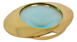 Large Decorative Brass Magnifying Glass Lens, 2000s